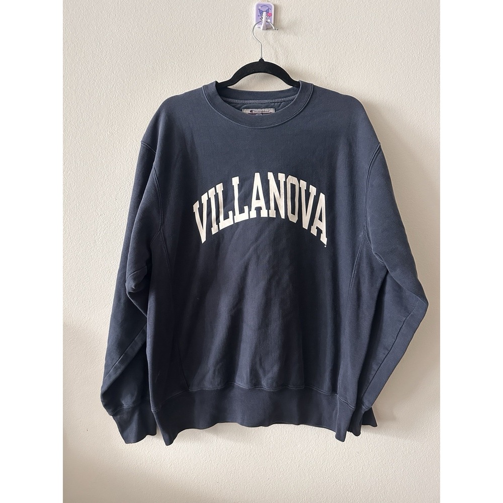 Villanova Original Reverse Weave Champion Sweatshirt Mens Med Navy Pullover